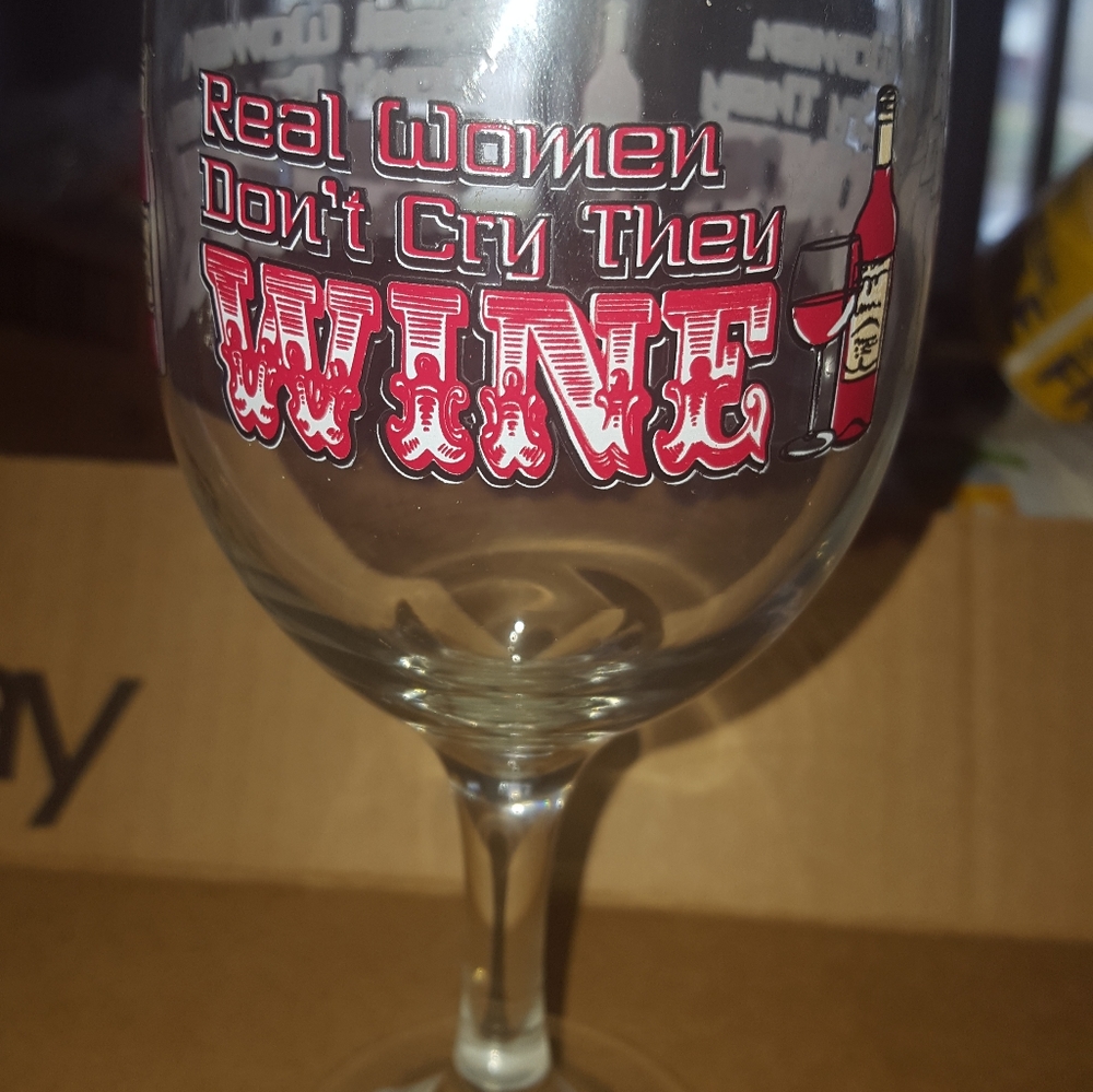 4pc New Wine Glass Real Women Don't Cry They WINE - Picture 9 of 16